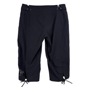 VTG Y2K Lululemon Black Butterfly Graphic Pants STRAIGHT‎ CROP Women 10 LOW RISE